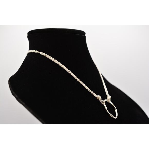 Sparkling Sage Pendant Necklace Brushed Silver Layered Multi-Chain Signed Bin2C - Picture 4 of 12